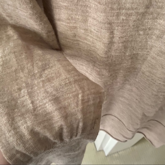 BADGLEY MISCHKA Tan Mockneck 100% Merino Wool Sweater - Picture 8 of 11